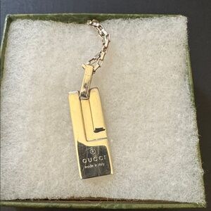 Gucci Silver Rectangular Pendant Necklace